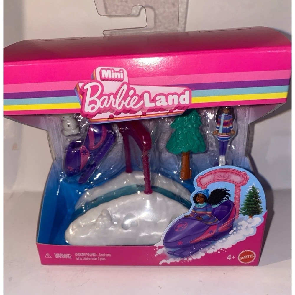 Mini BarbieLand Dream Snowmobile Collectible Playset